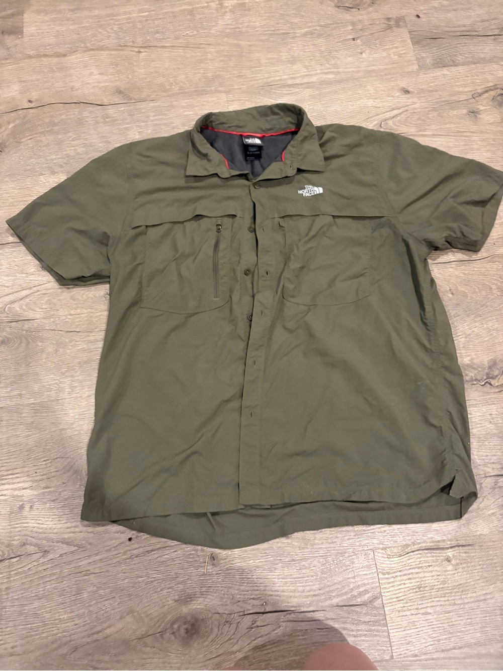 The North Face Olive Short-Sleeve Button Front Shirt